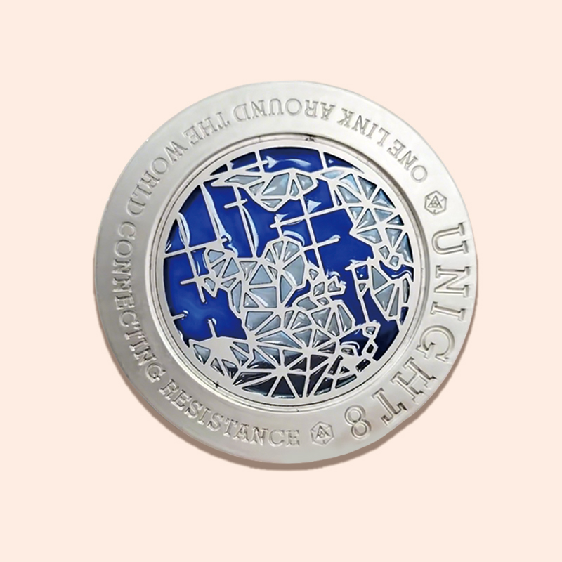 镂空透明漆金属纪念章
